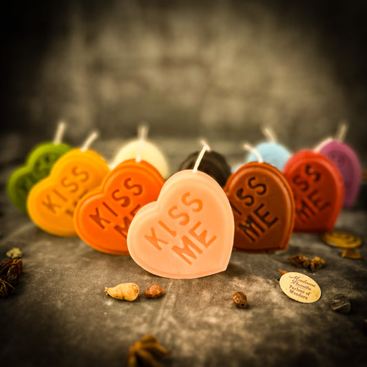 Beeswax Kiss Me Spell Candle - Passion & Attraction Magic