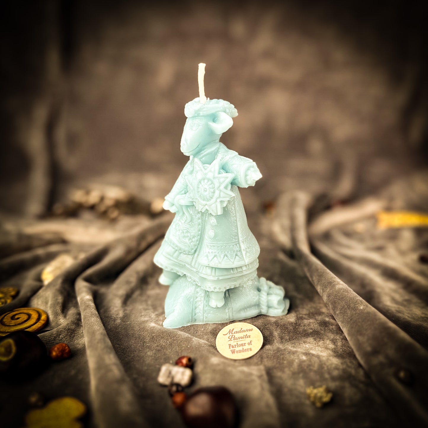 Blue Beeswax Koza Spell Candle