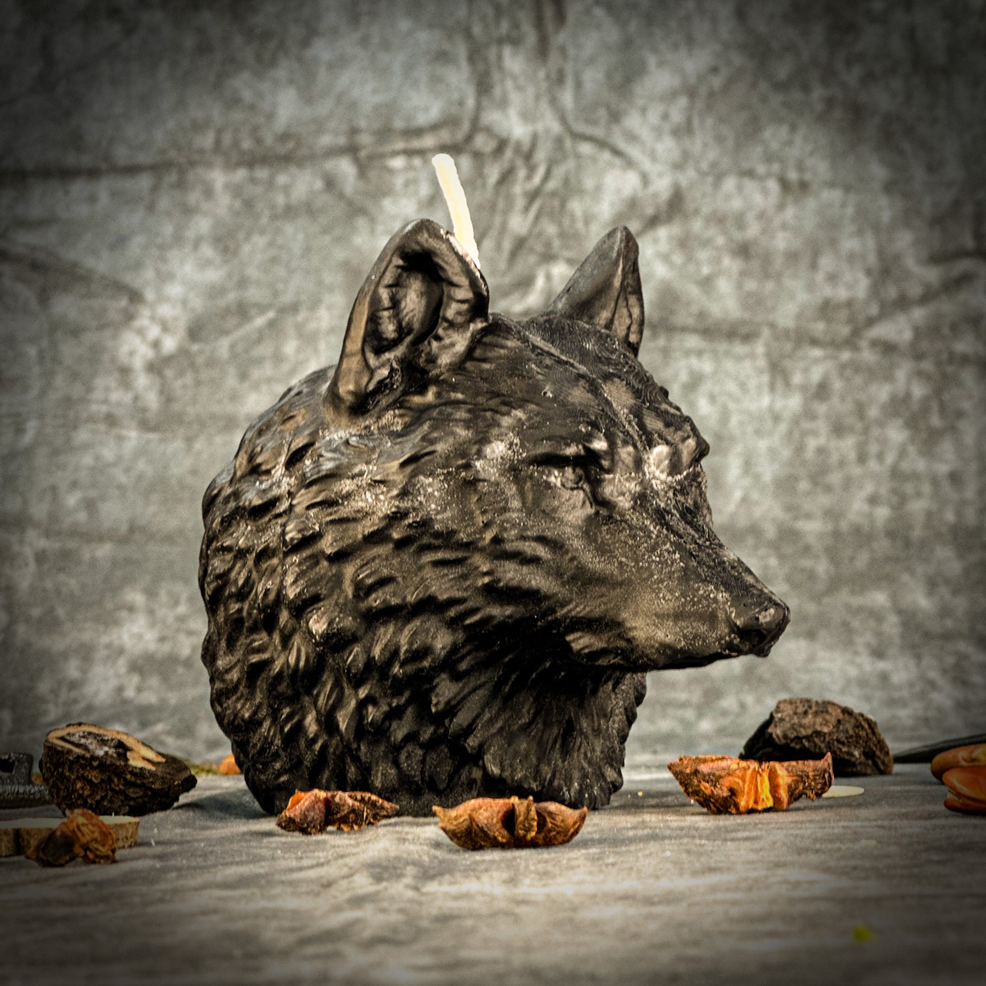 Black Leader of The Pack Wolf Candle