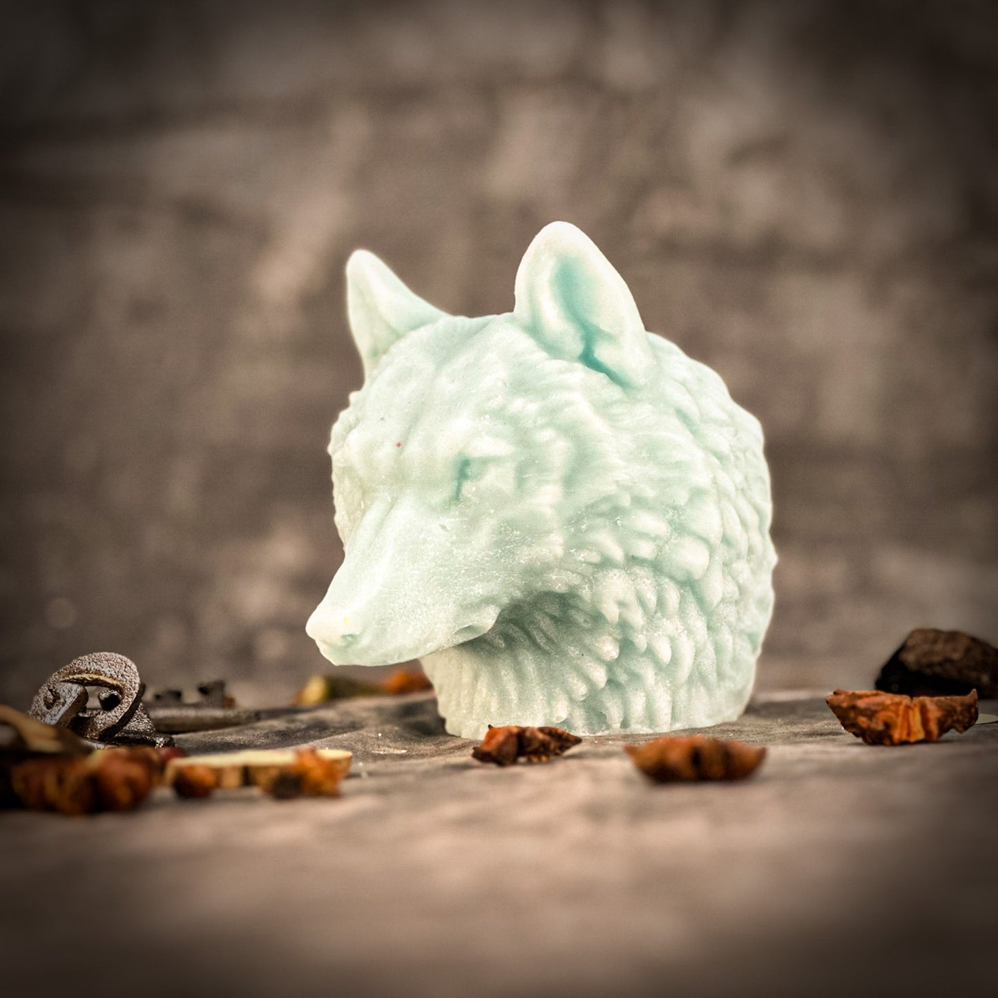 Blue Leader Wolf Candle 