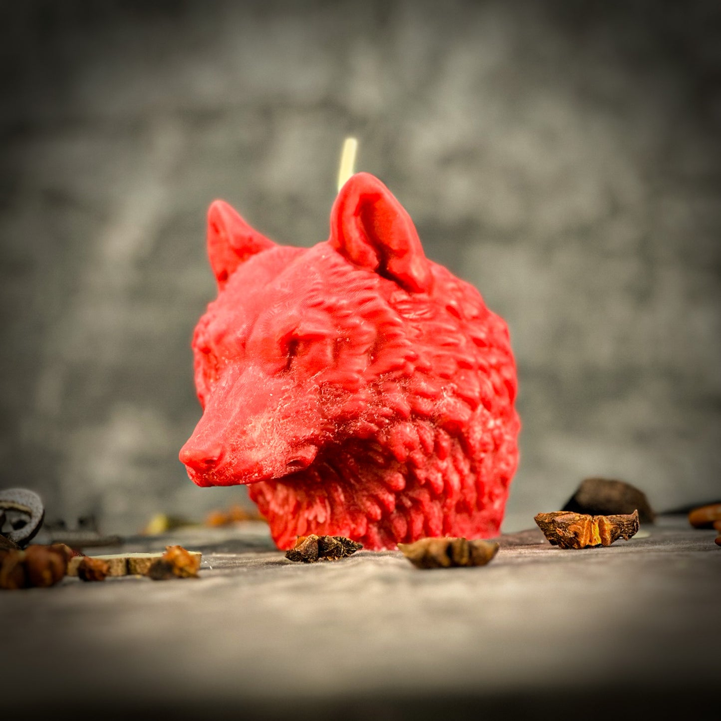 Red Leader of The Pack Wolf Candle