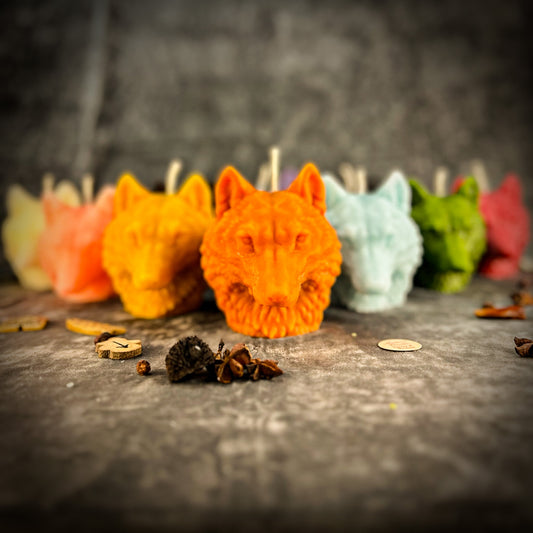 Beeswax Leader of The Pack Wolf Spell Candle