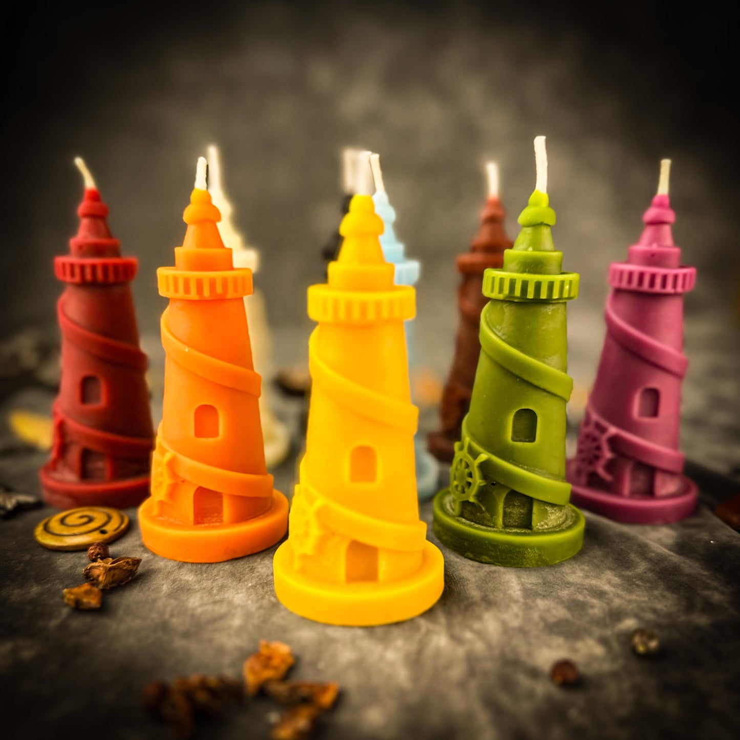 Beeswax Lighthouse Spell Candle - Guidance, Clarity & Safe Passage Magic