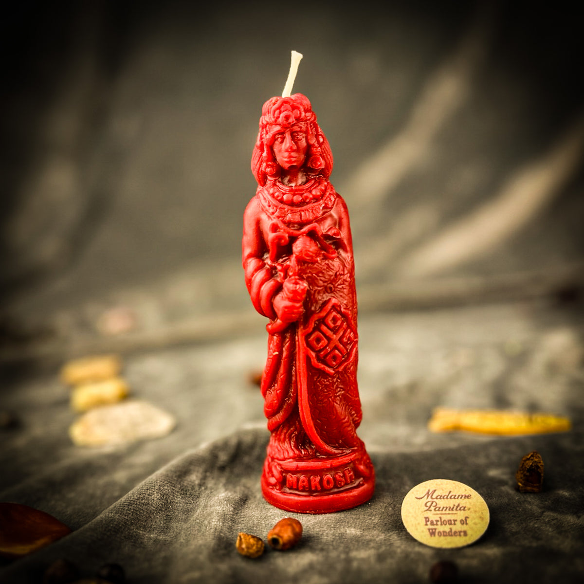 Beeswax Makosh Goddess Spell Candle | Abundance, Fertility & Destiny