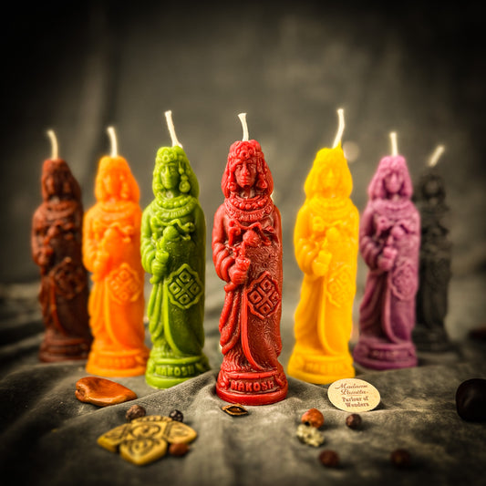 Beeswax Makosh Goddess Spell Candle | Abundance, Fertility & Destiny