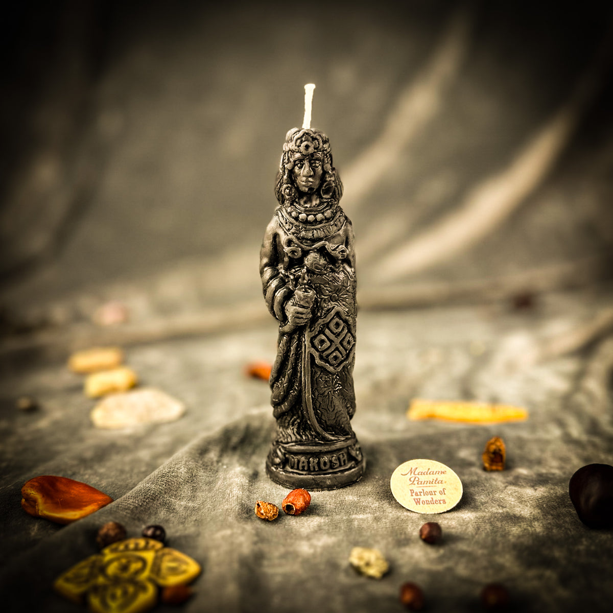 Beeswax Makosh Goddess Spell Candle | Abundance, Fertility & Destiny