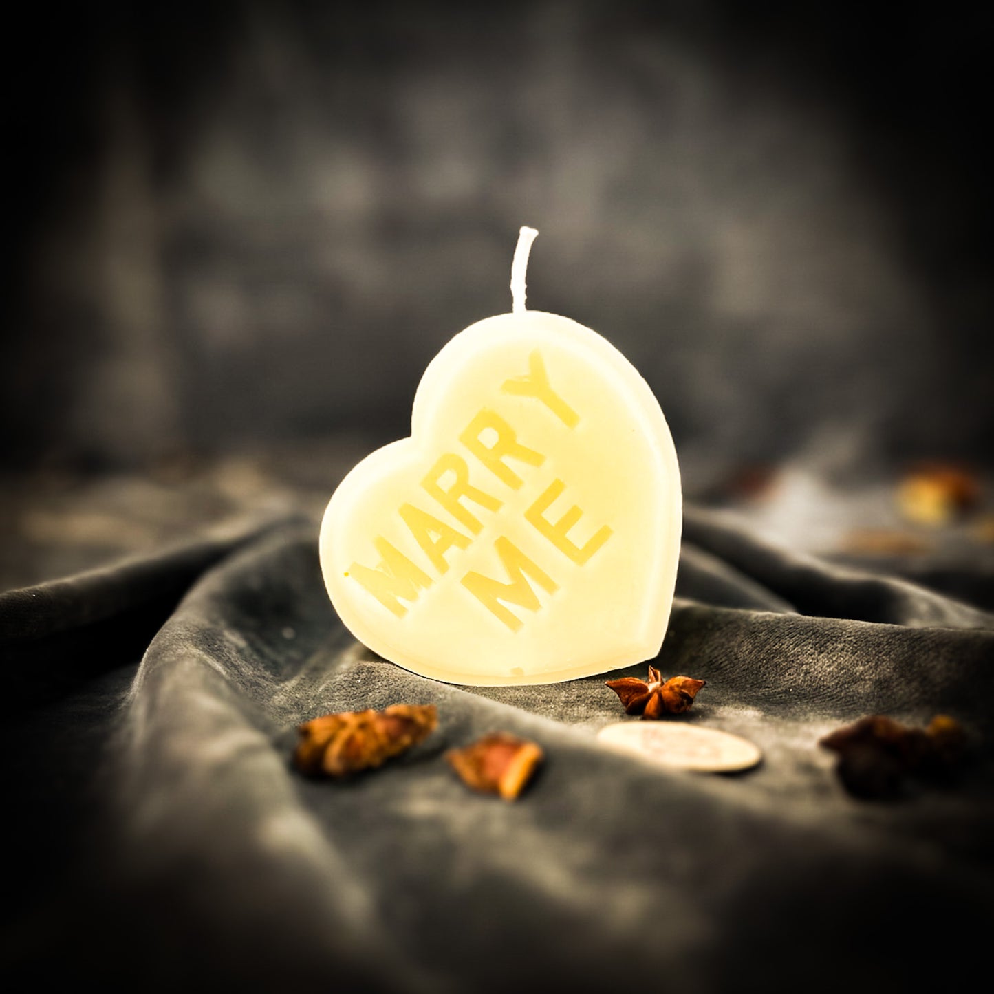 White Beeswax Marry Me Spell Candle 