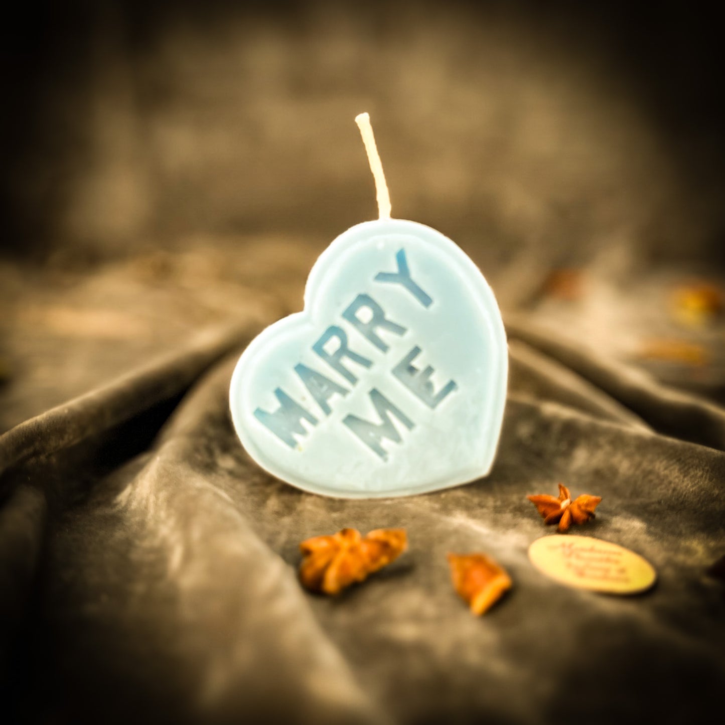 Blue Beeswax Marry Me Spell Candle