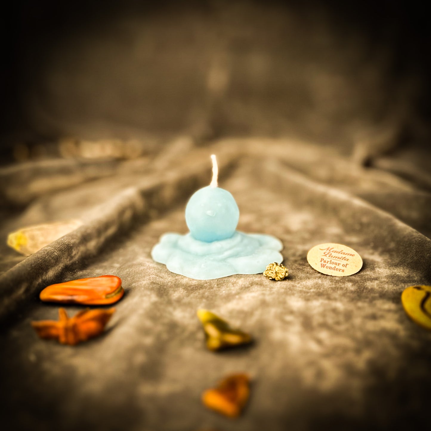 Blue Melting Snowman candle