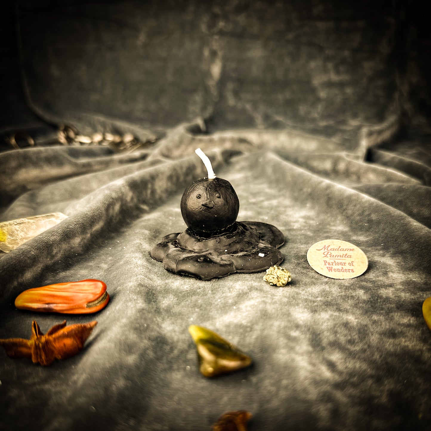 Black Melting Snowman Spell Candle