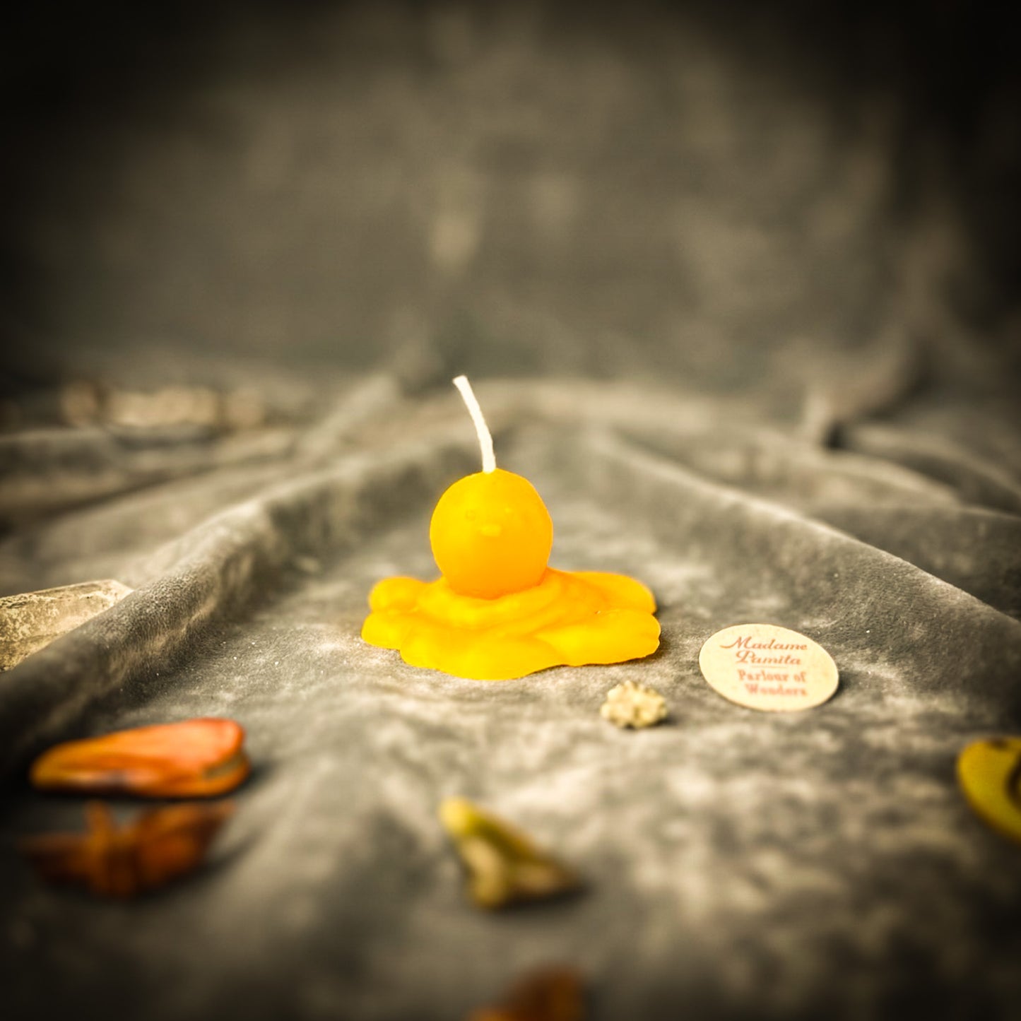 Beeswax Melting Snowman Spell Candle Yellow