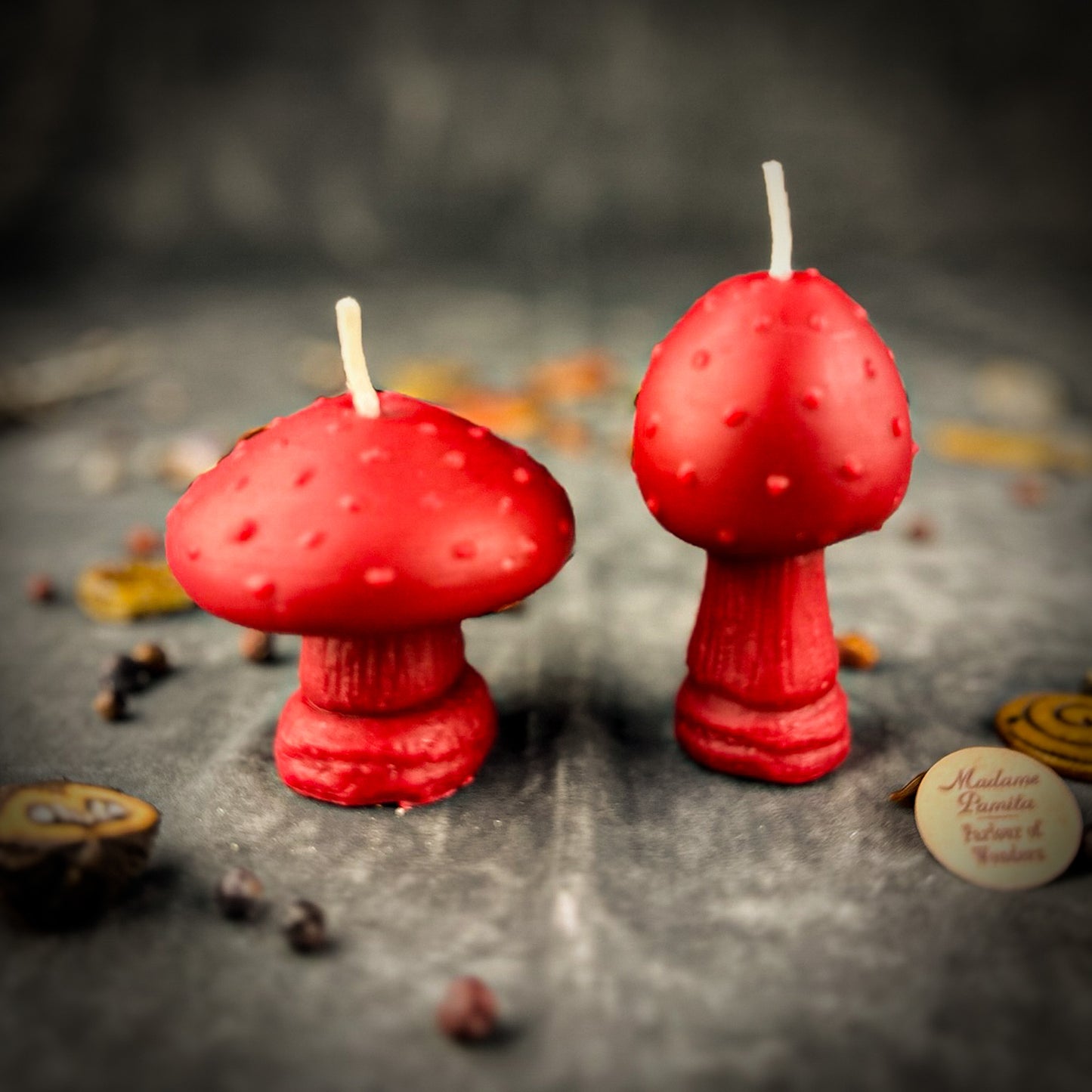 Red Mushroom Spell Candle Duo 