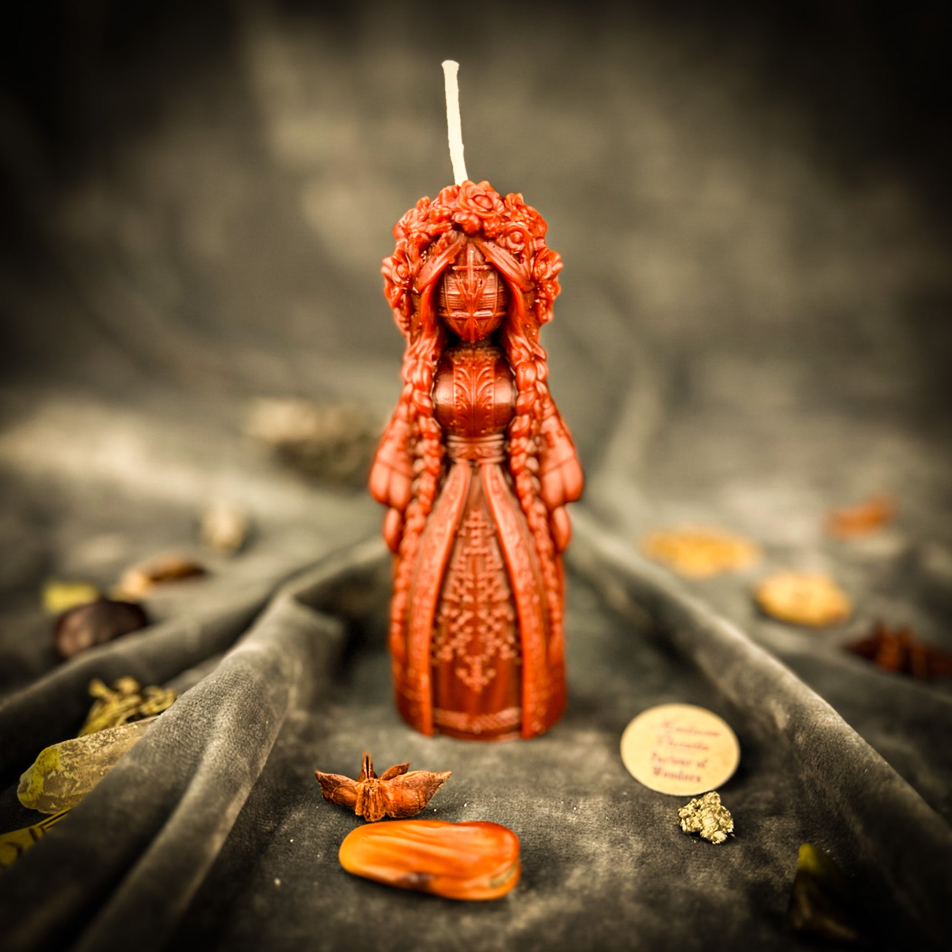 Brown Perperuna Goddess of Rain Spell Candle