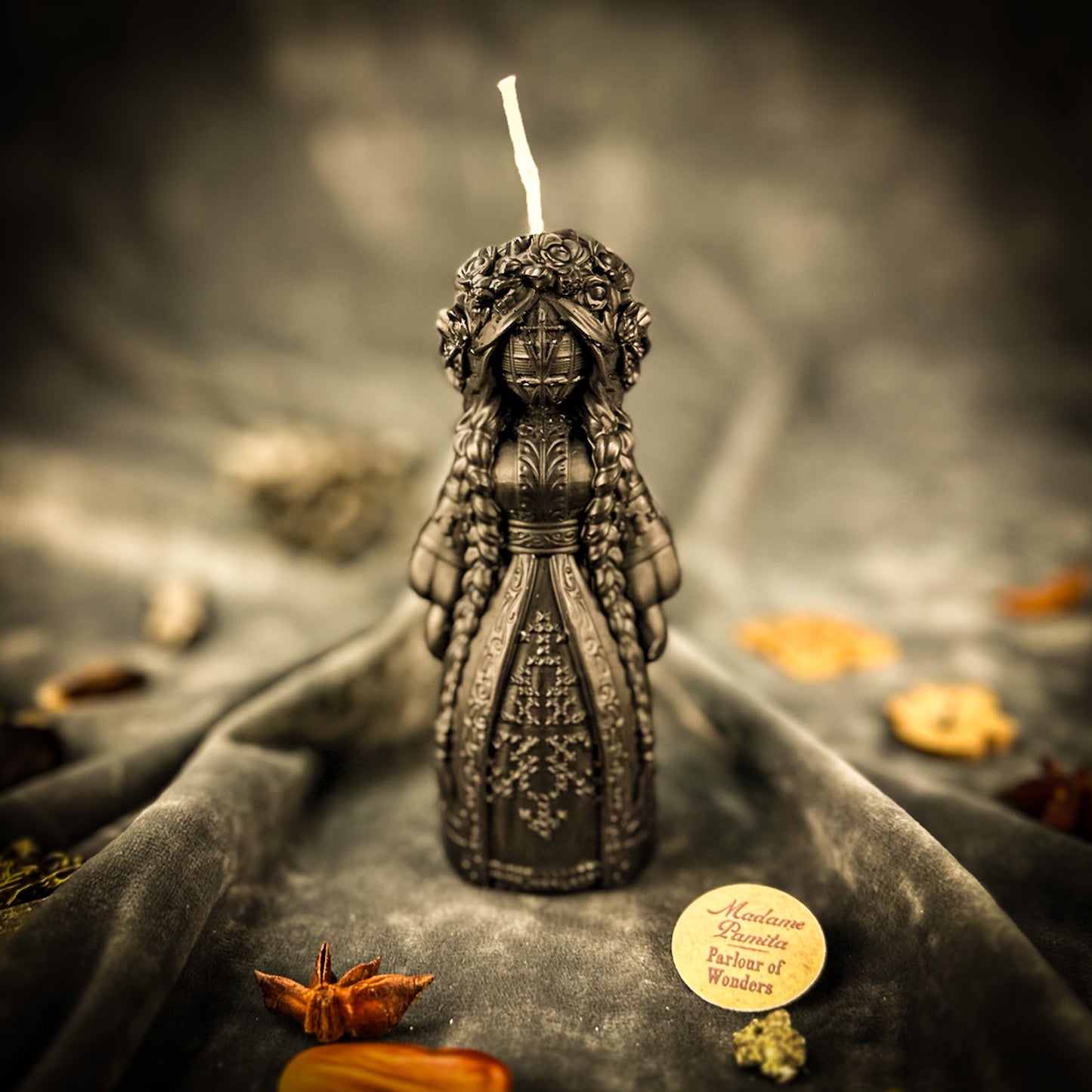 Black Beeswax Perperuna Goddess of Rain Spell Candle