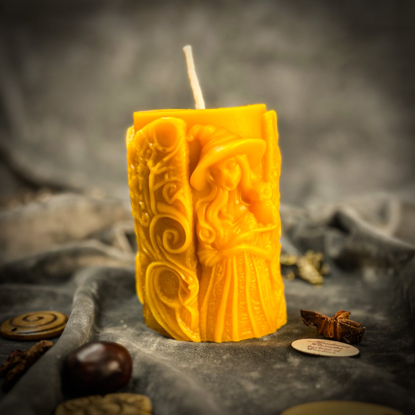 Yellow Beeswax Pillars of Witchcraft Spell Candle - Love
