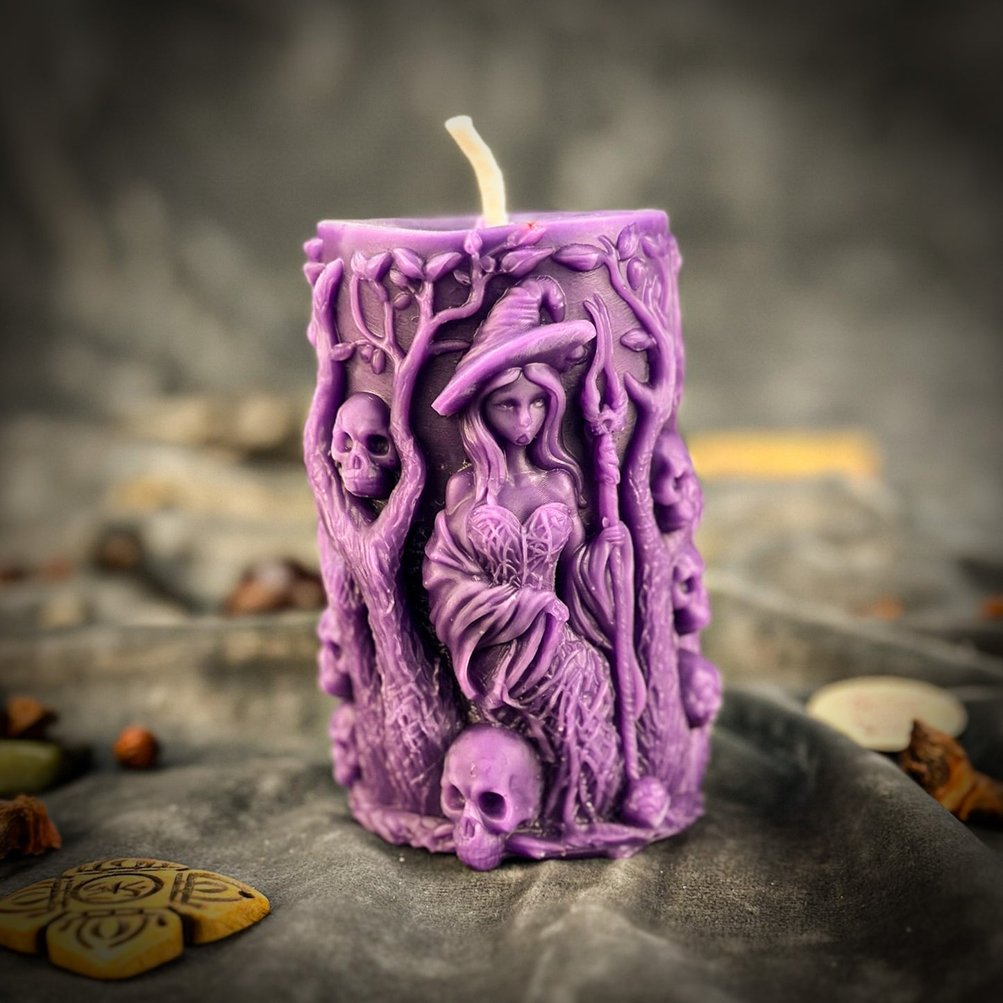 Beeswax Pillars of Witchcraft Spell Candle - Power Purple 