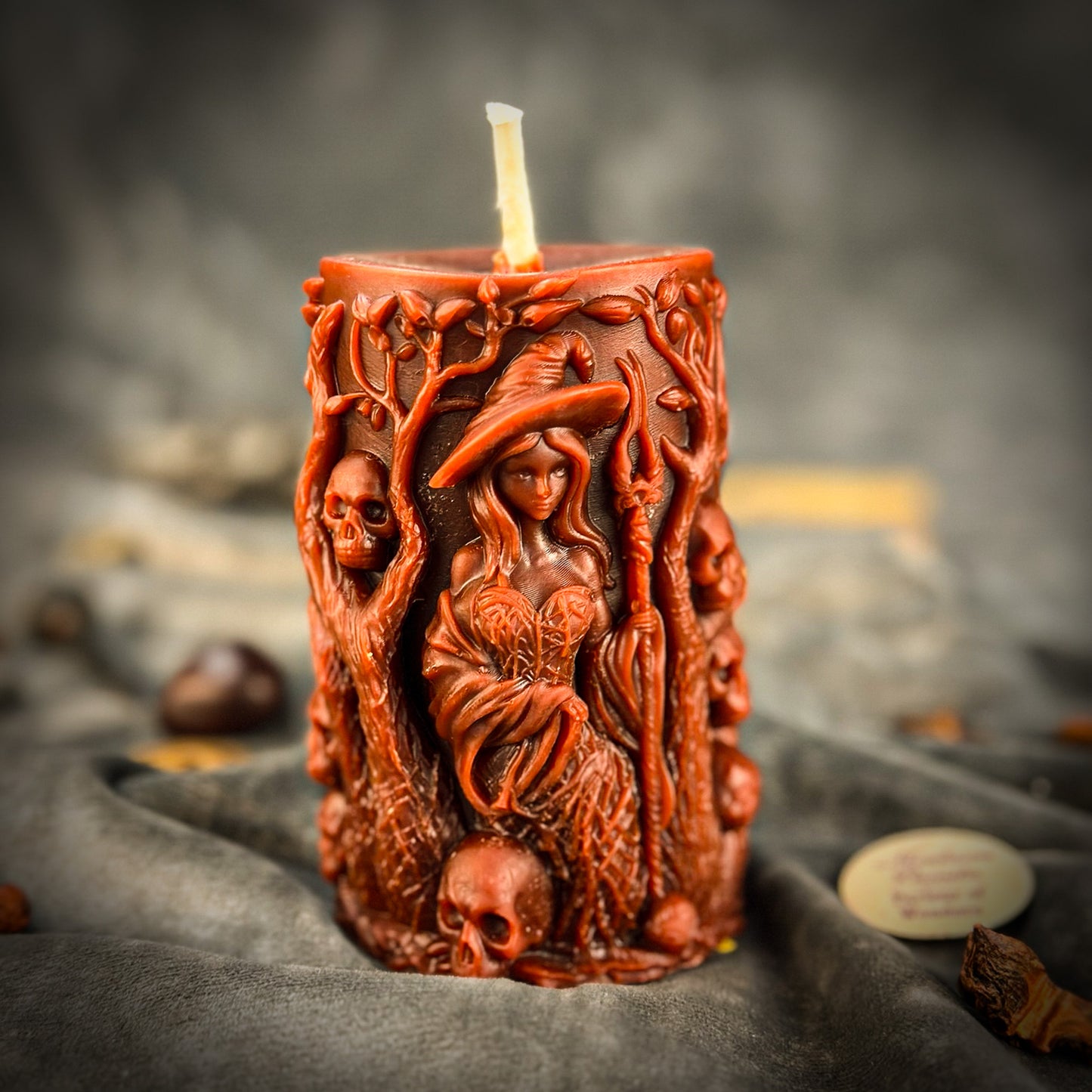 Brown Pillars of Witchcraft Spell Candle - Power