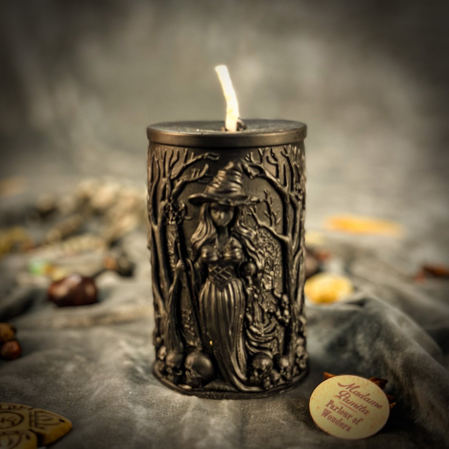 Black Beeswax Pillars Candle - Wisdom