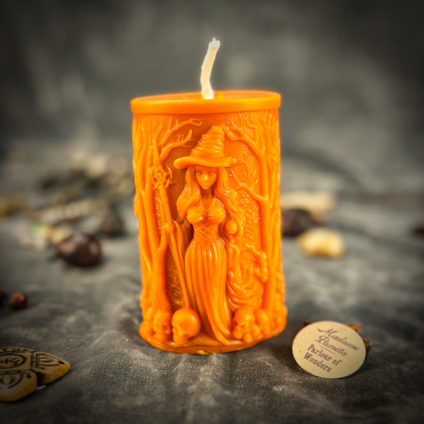 Beeswax Pillars of Witchcraft Spell Candle - Wisdom Orange