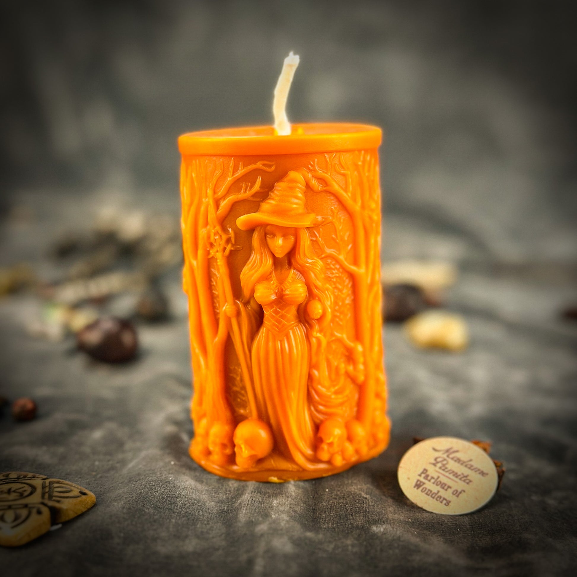 Beeswax Pillars of Witchcraft Spell Candle - Wisdom Orange