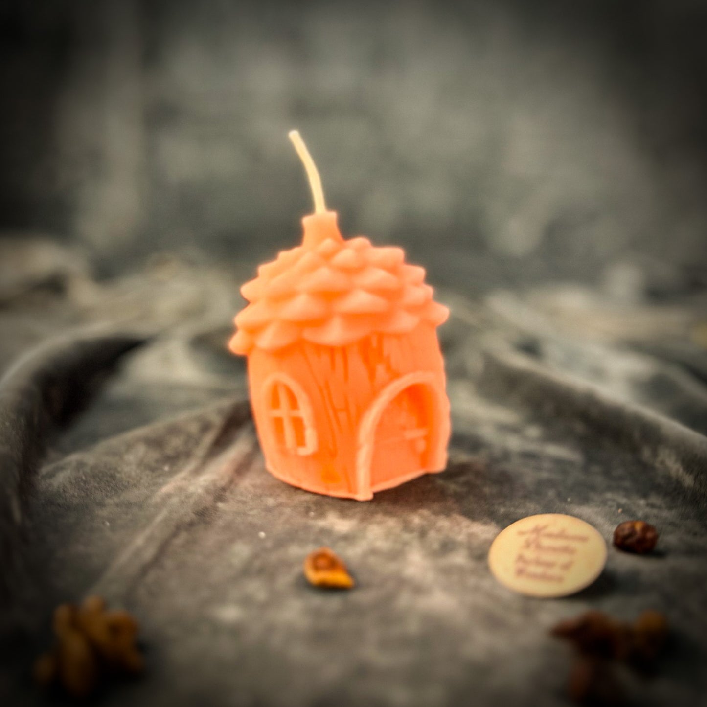 Pinecone Protection Fairy Hut Candle Pink 