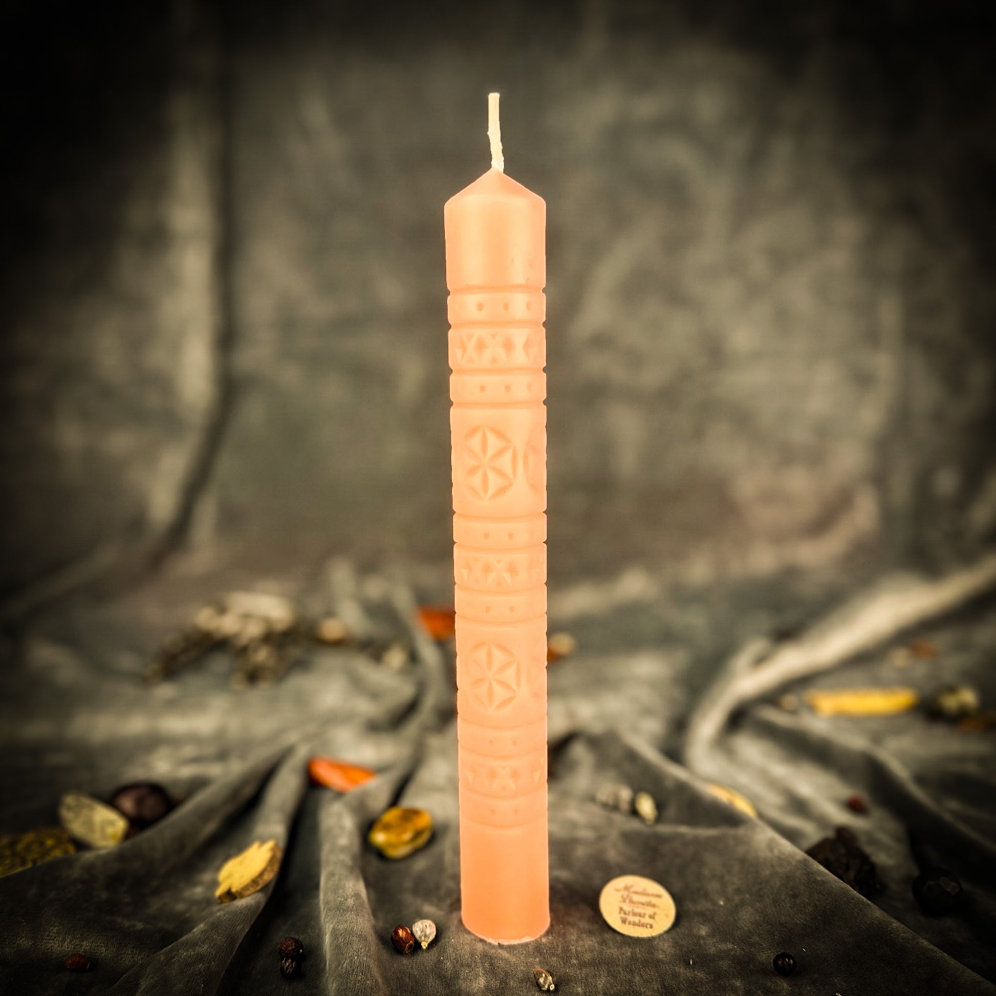Pink Rozetka Rosette Pillar Candle