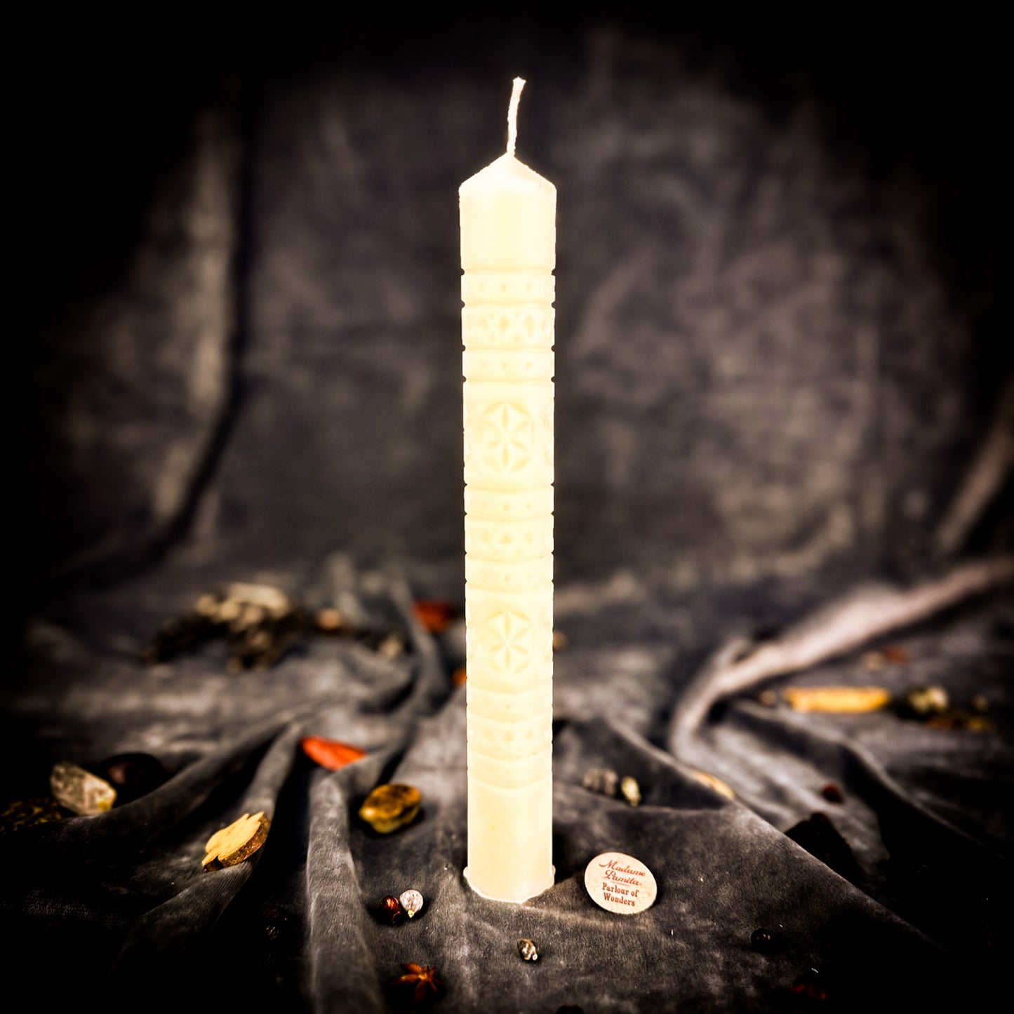 Beeswax Rozetka Six Petal Rosette Pillar Candle