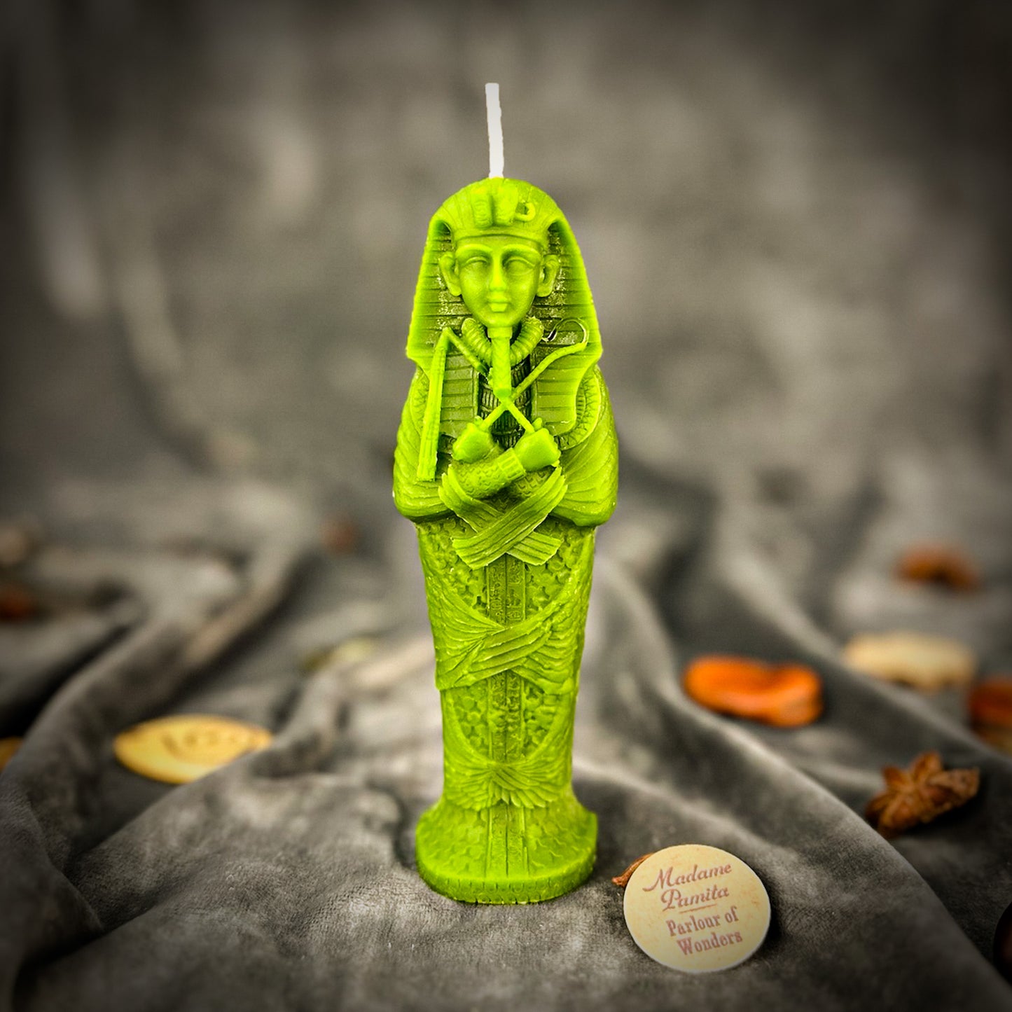 Green Sacred Egyptian Mummy Spell Candle