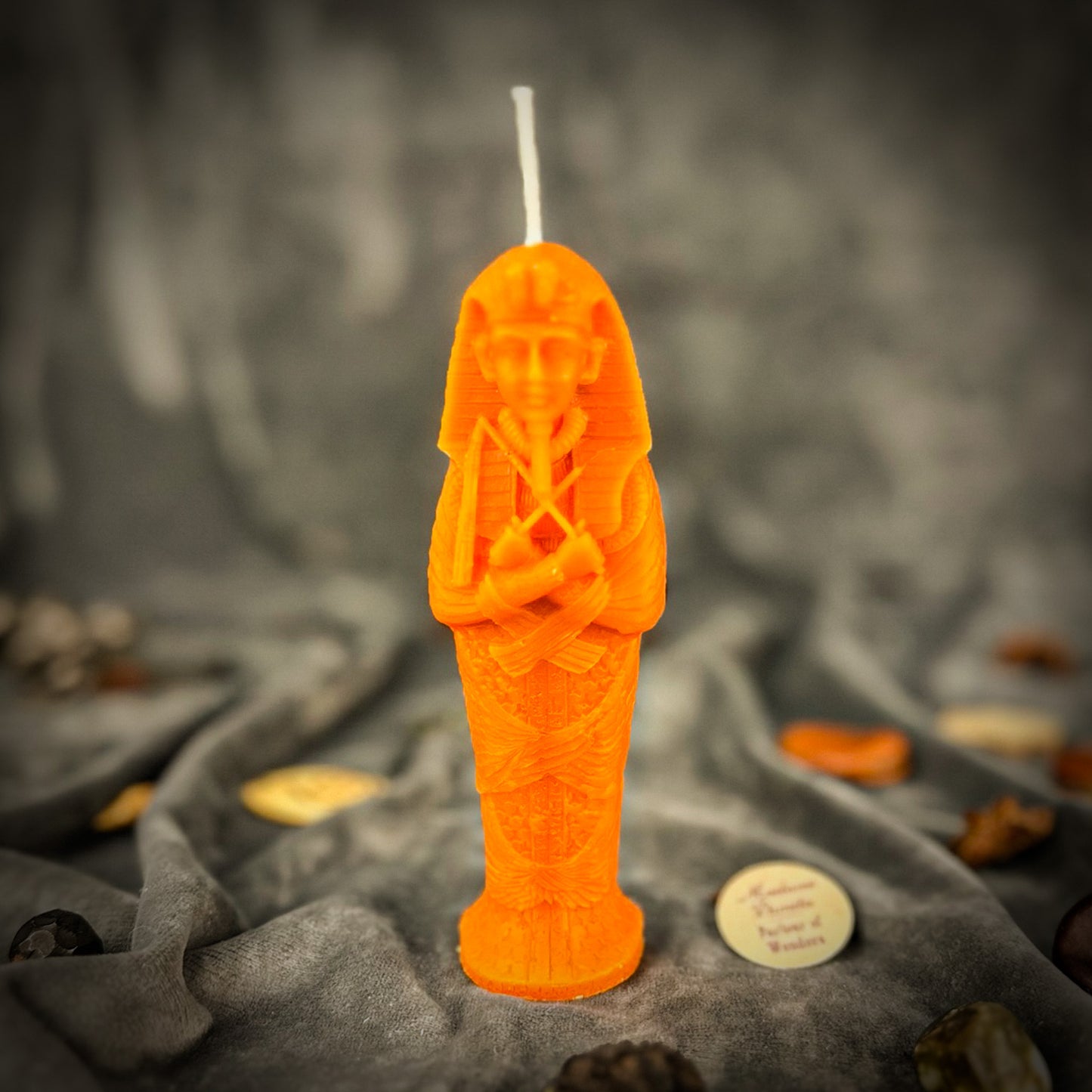 Egyptian Mummy Spell Candle Orange
