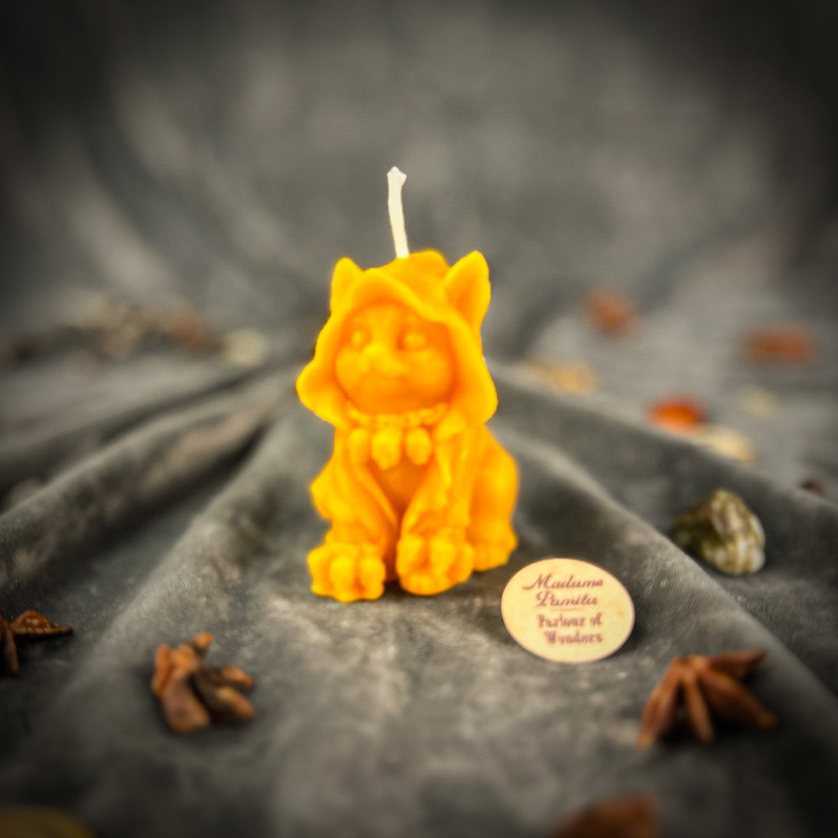 Yellow Salem the Wizard Kitten Candle