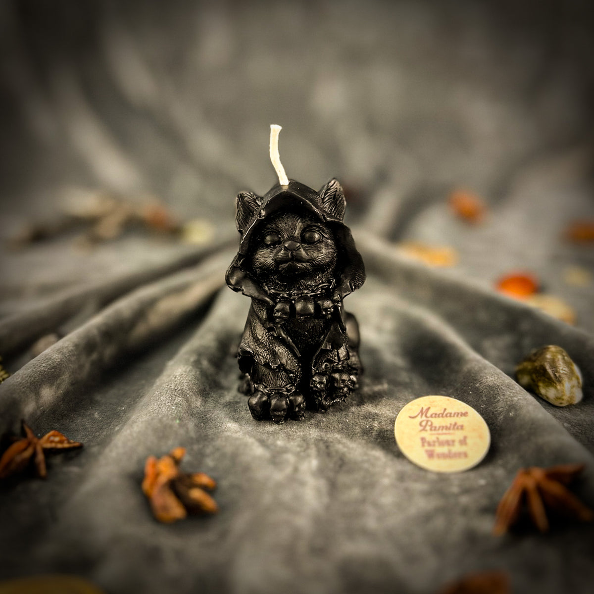 Black Wizard Kitten Spell Candle 