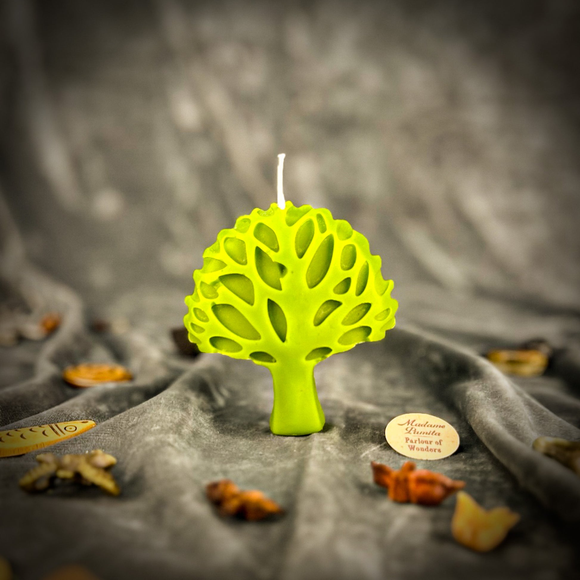 Beeswax Cosmic Tree Spell Candle Green