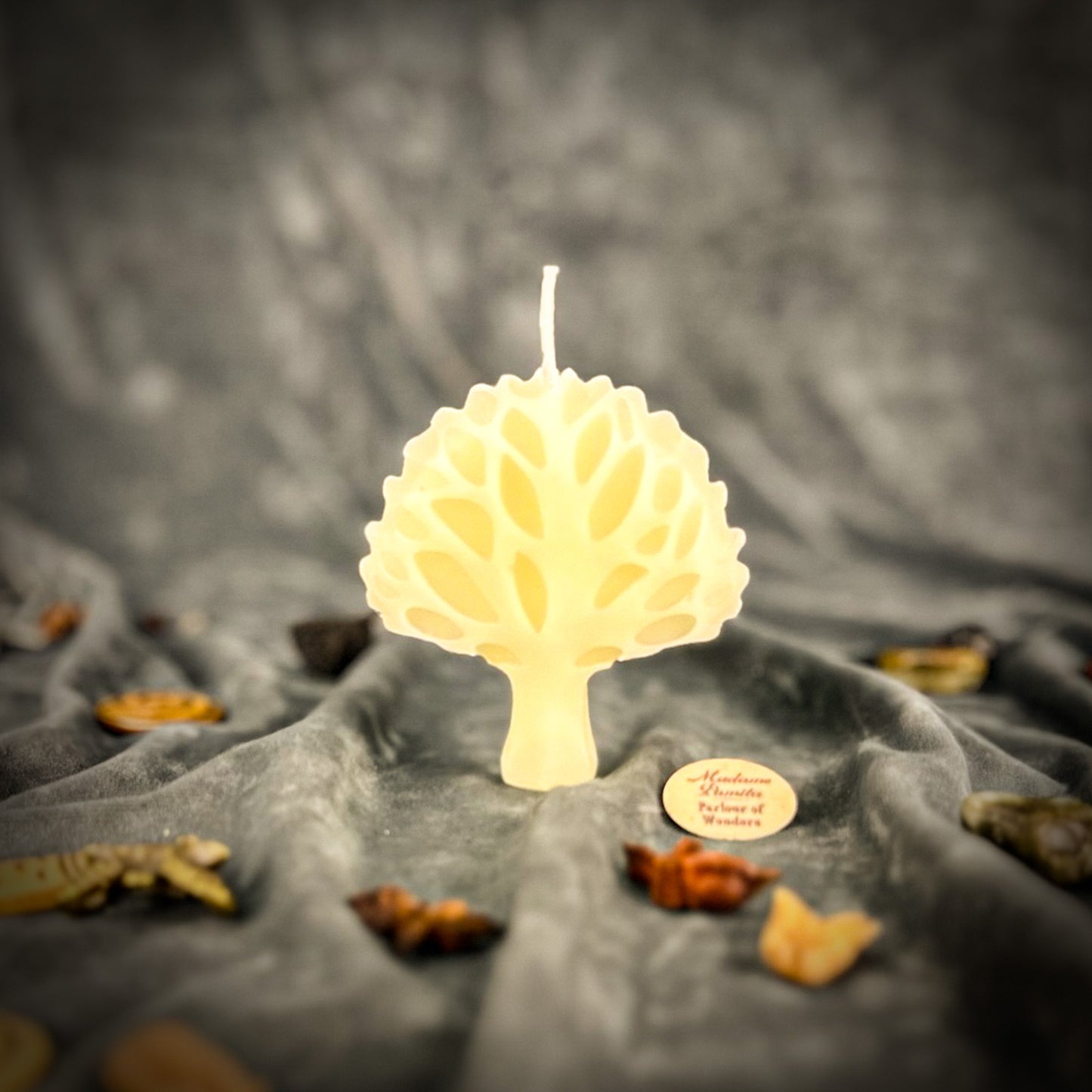 White Cosmic Tree Candle