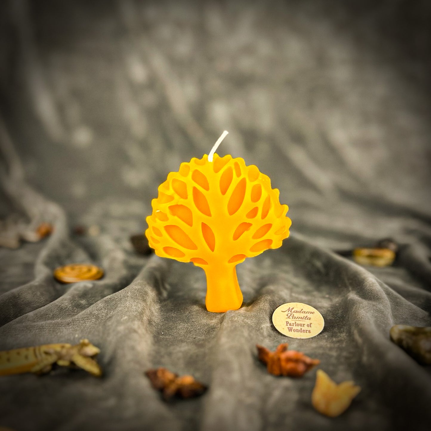 Yellow Cosmic Tree Candle