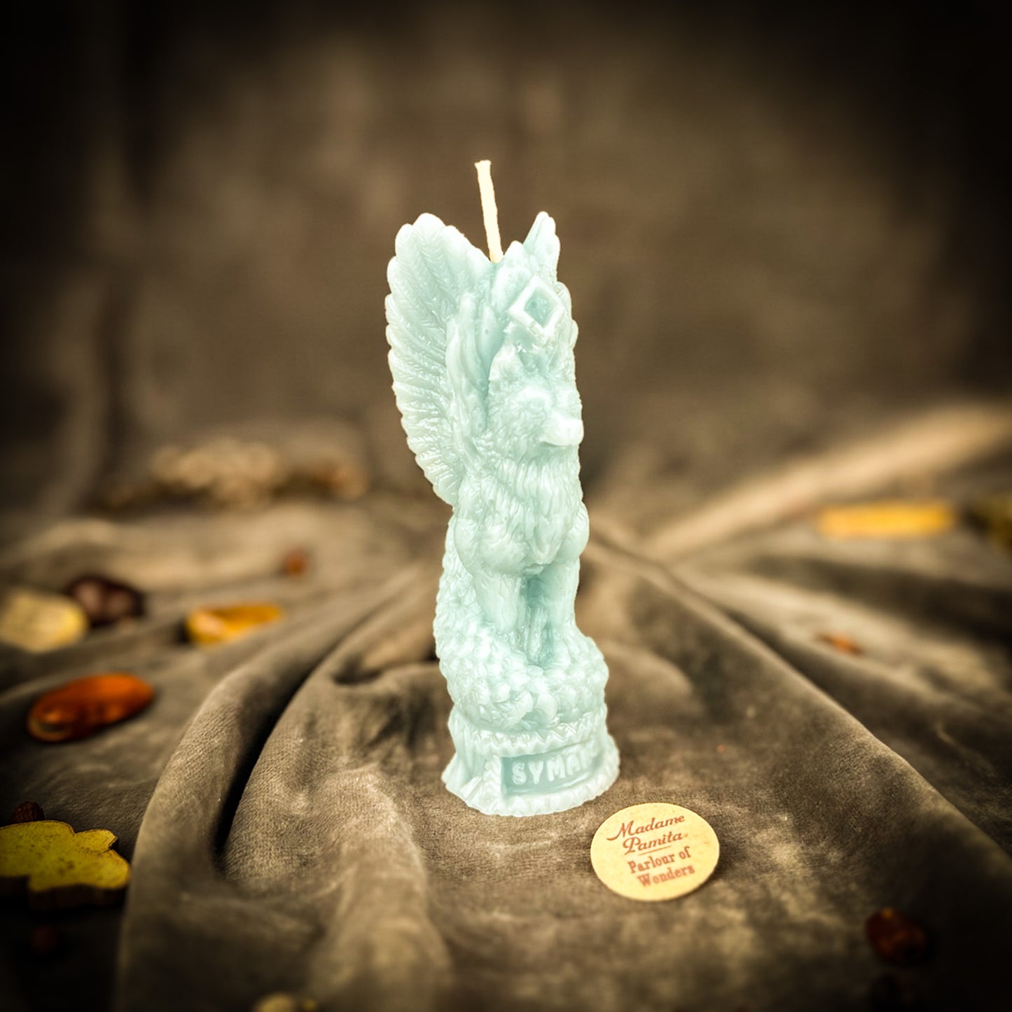 Blue Simargl Dog Guardian Candle