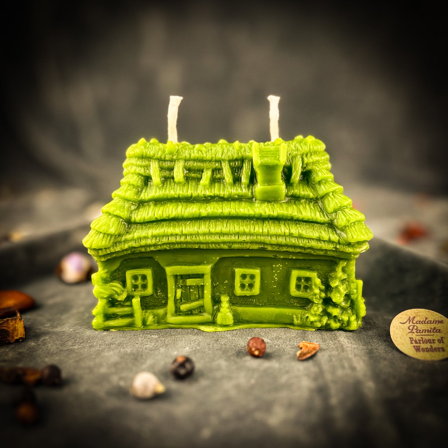 Green Slavic Khata Blessing Candle