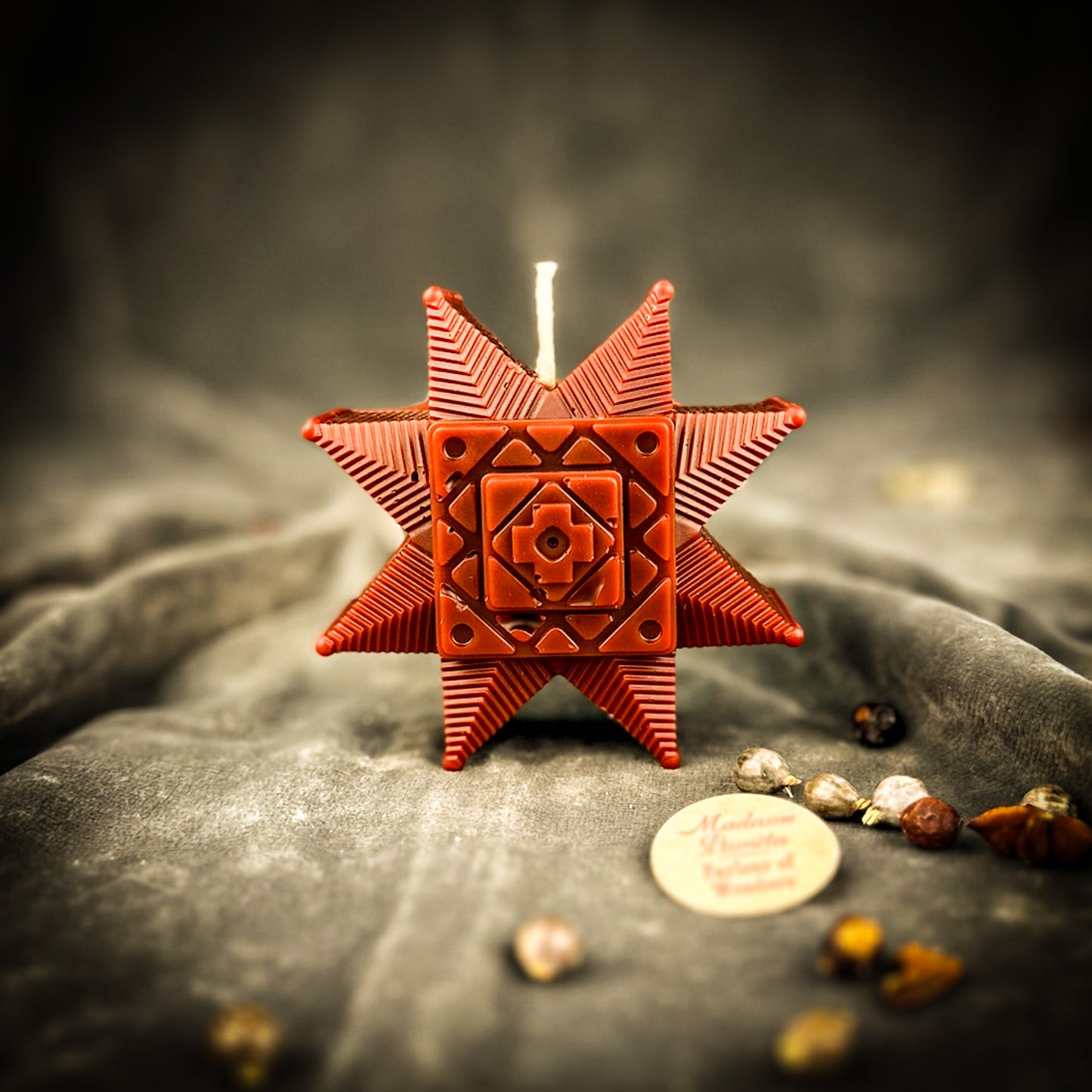 Brown Slavic Ruzha Sunburst Spell Candle