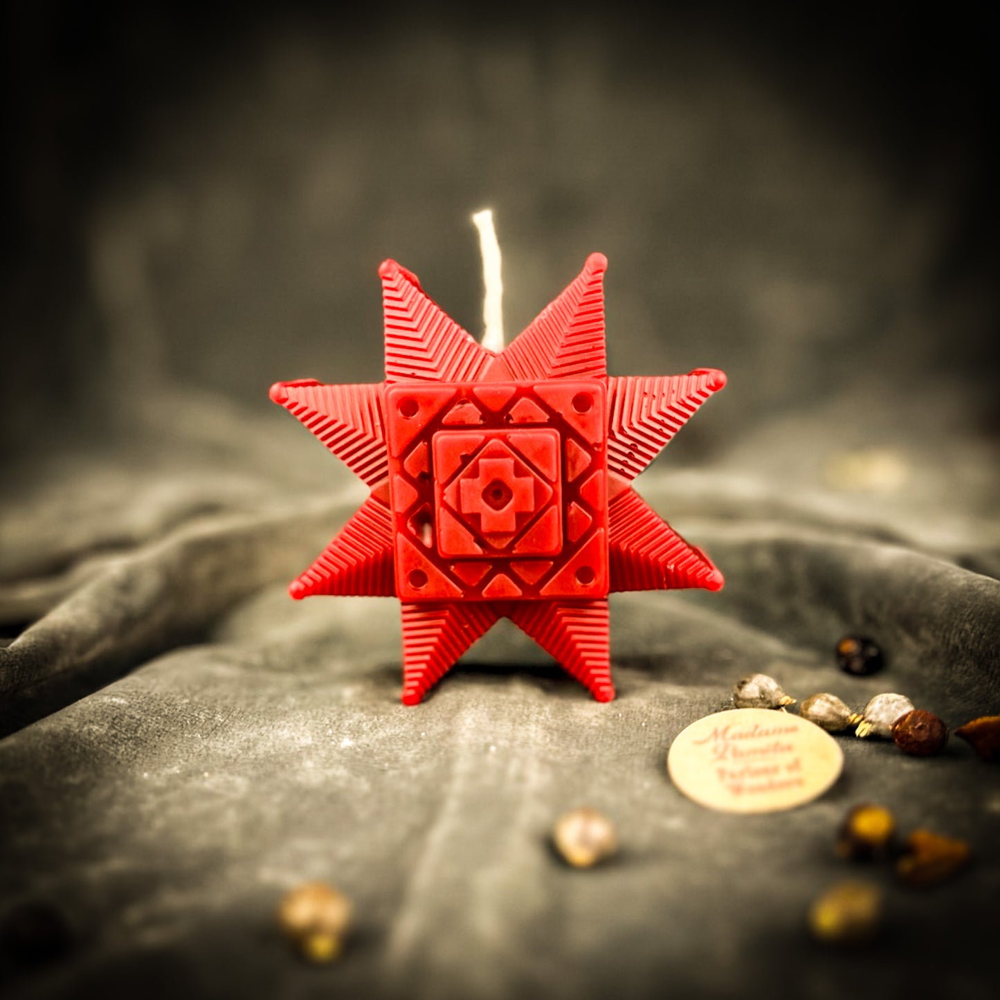 Red Slavic Ruzha Sunburst Spell Candle