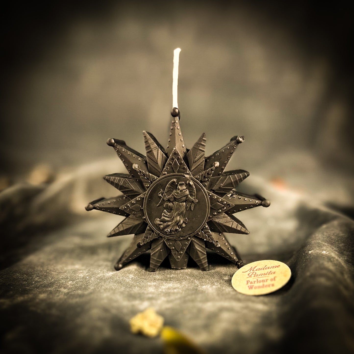 Black Beeswax Slavic Zirka Winter Star Spell Candle