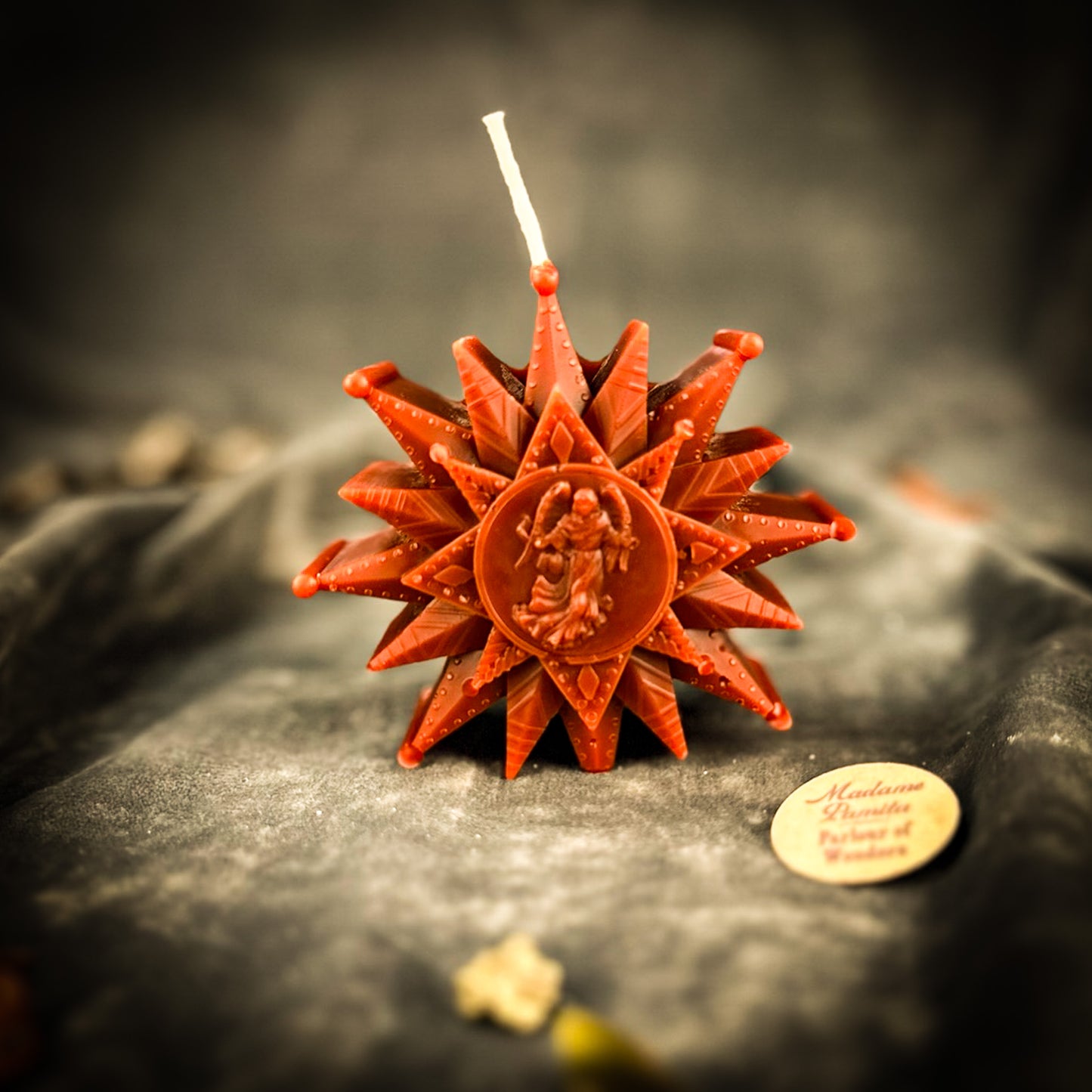 Brown Beeswax Slavic Zirka Winter Star Spell Candle