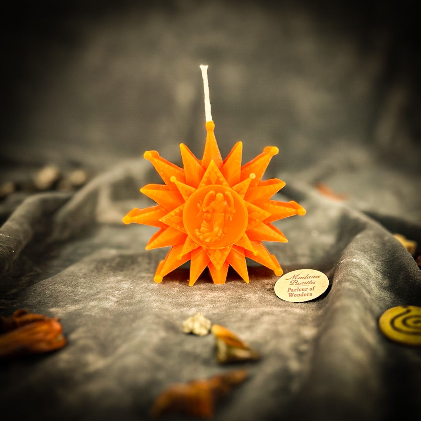 Orange Slavic Zirka Winter Star Spell Candle