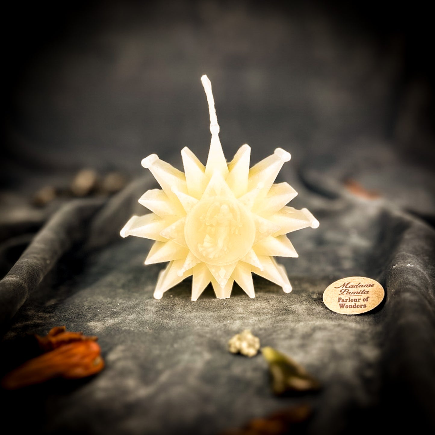 White Zirka Winter Star Spell Candle