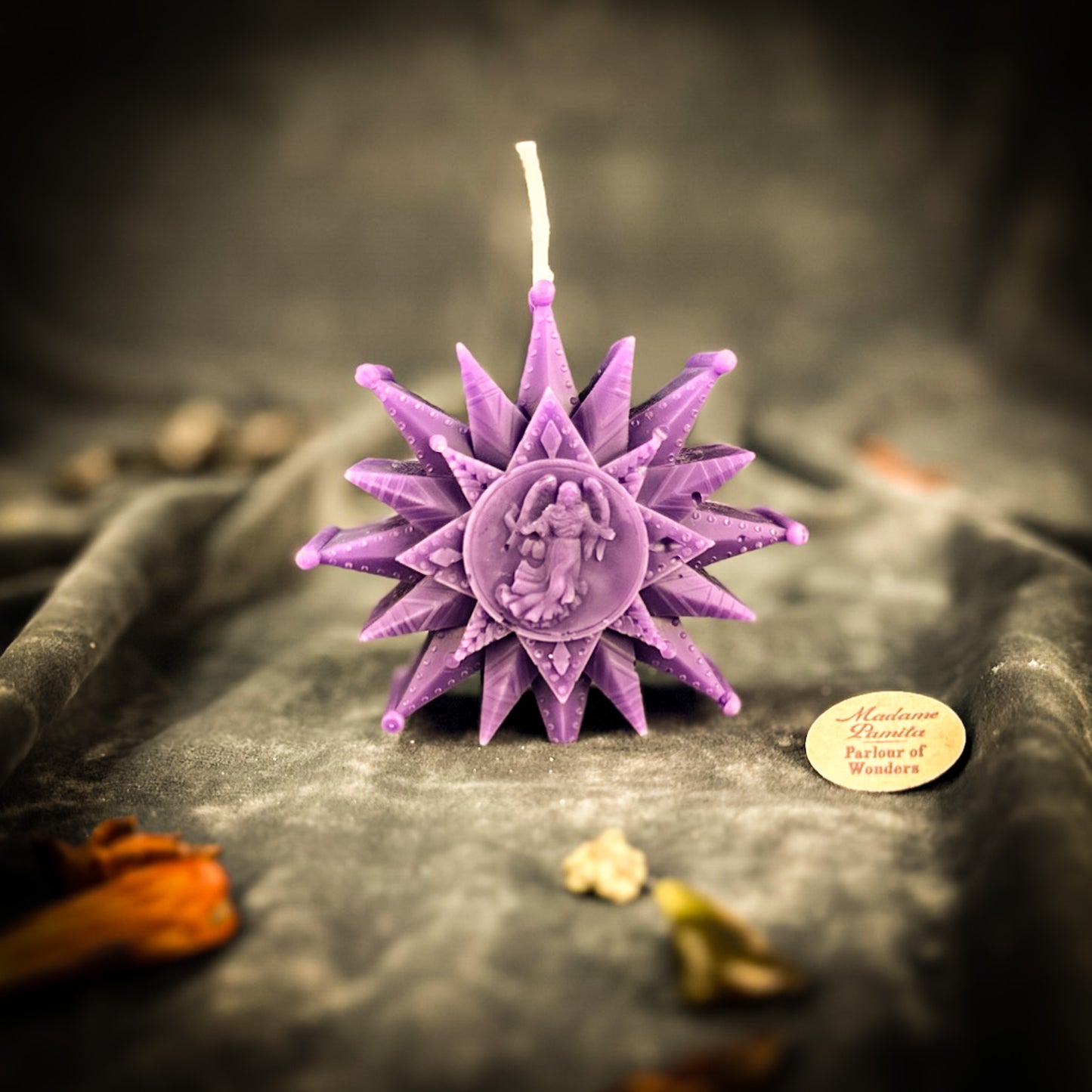 Purple Zirka Winter Star Spell Candle