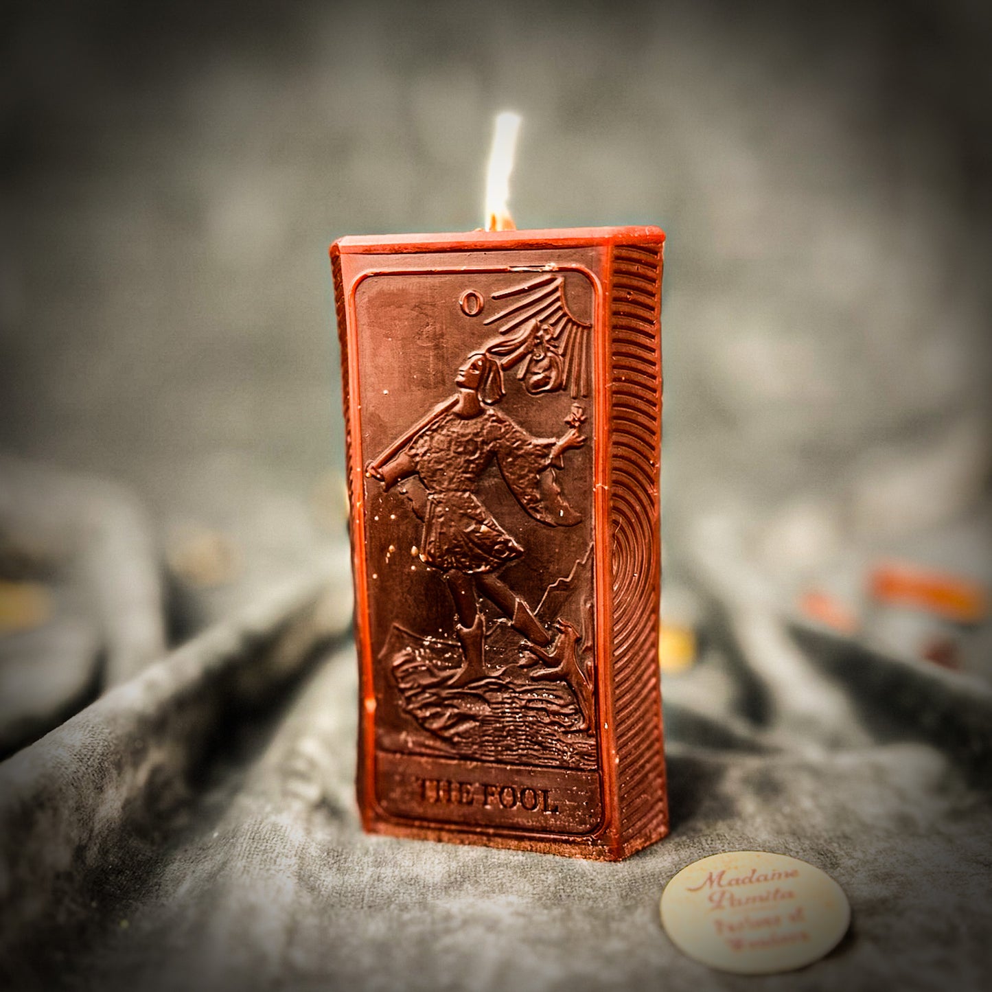 Brown Beeswax The Fool Tarot Card Spell Candle