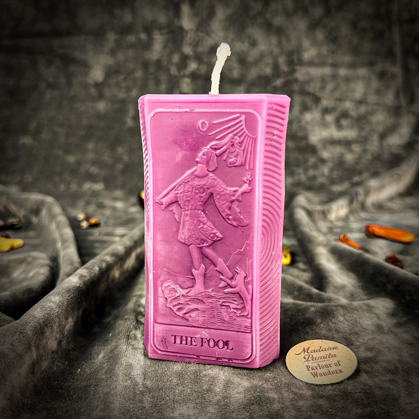 Purple The Fool Tarot Card Spell Candle
