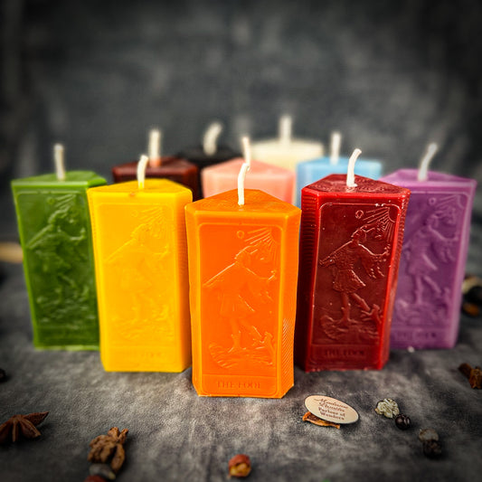 Beeswax The Fool Tarot Card Spell Candle