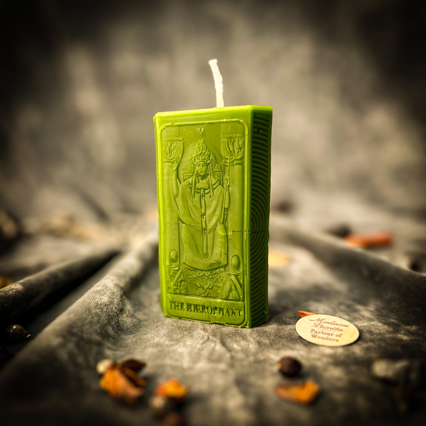 Green Hierophant Tarot Candle