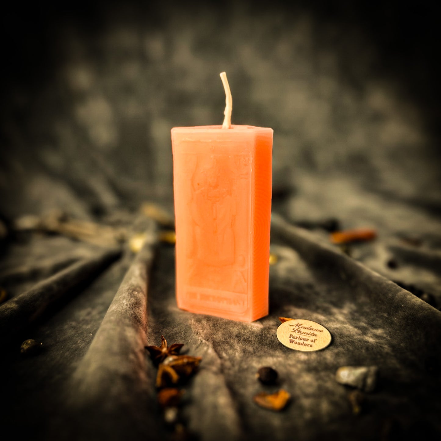 Pink Hierophant Tarot Card Candle