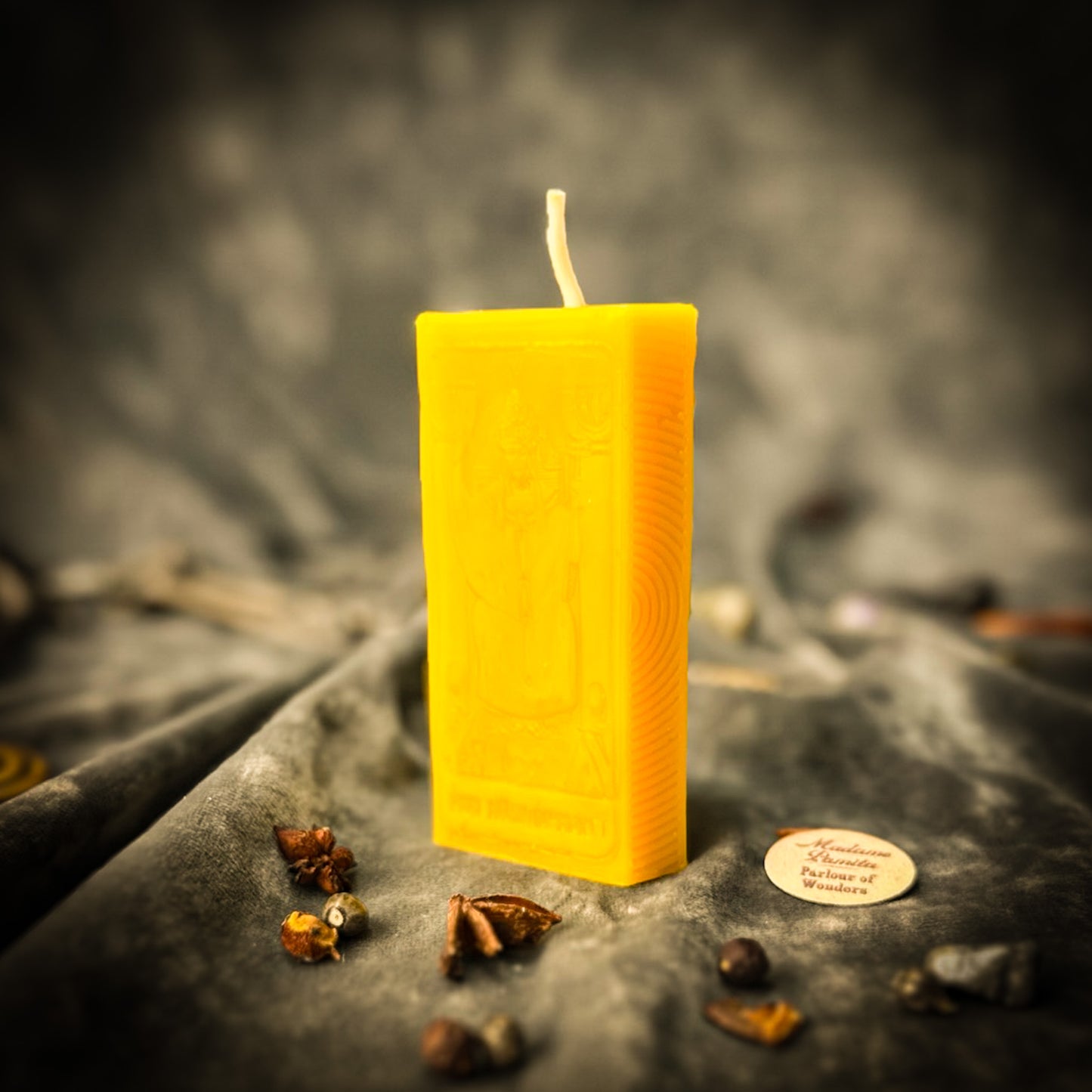 Yellow The Hierophant Tarot Card Spell Candle