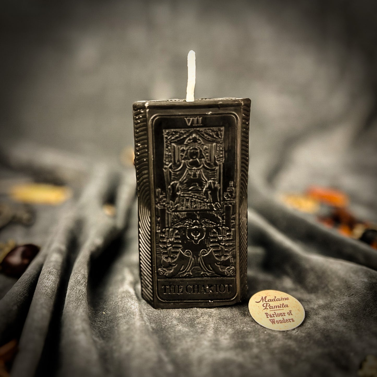 Black The Chariot Tarot Card Spell Candle